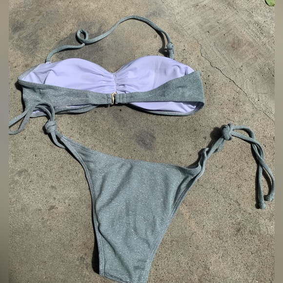 Shimmer silver bandeau bikini new - Picture 4 of 4